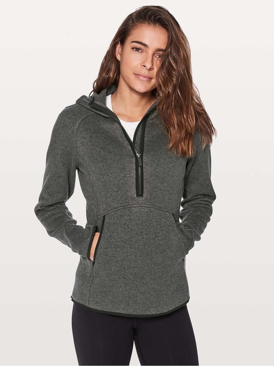 lululemon athletica Jackets & Blazers - 181. Lululemon Fleece & Thank You Pullover size 2 black grey